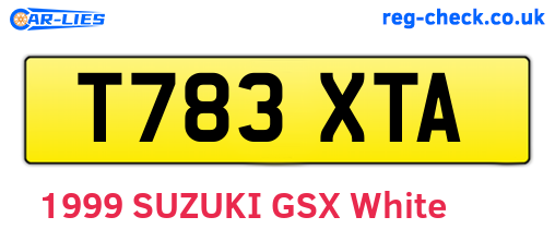 T783XTA are the vehicle registration plates.