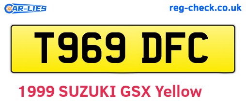 T969DFC are the vehicle registration plates.