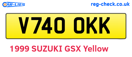 V740OKK are the vehicle registration plates.