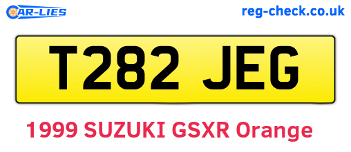 T282JEG are the vehicle registration plates.