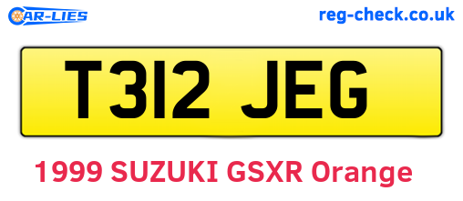 T312JEG are the vehicle registration plates.