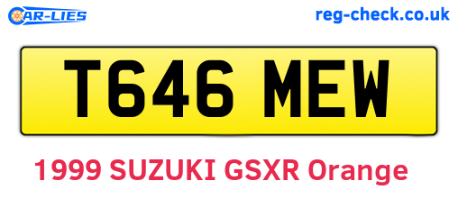 T646MEW are the vehicle registration plates.