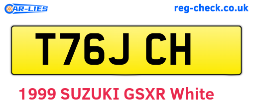 T76JCH are the vehicle registration plates.