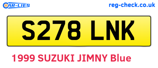 S278LNK are the vehicle registration plates.