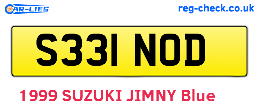 S331NOD are the vehicle registration plates.
