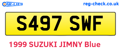 S497SWF are the vehicle registration plates.