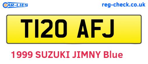 T120AFJ are the vehicle registration plates.