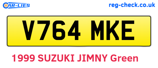 V764MKE are the vehicle registration plates.