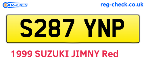 S287YNP are the vehicle registration plates.