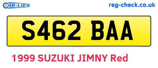 S462BAA are the vehicle registration plates.