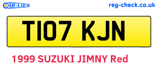 T107KJN are the vehicle registration plates.
