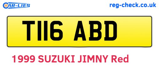T116ABD are the vehicle registration plates.