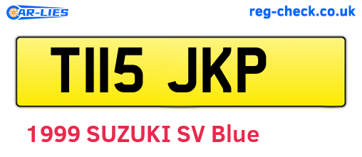 T115JKP are the vehicle registration plates.