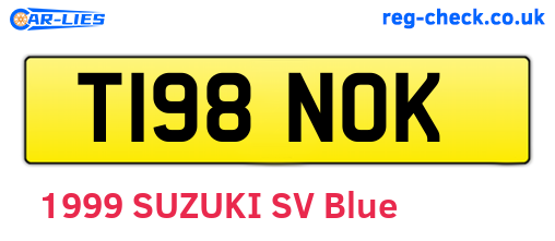T198NOK are the vehicle registration plates.