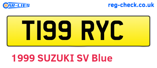 T199RYC are the vehicle registration plates.