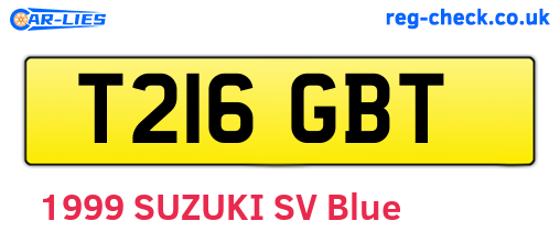 T216GBT are the vehicle registration plates.