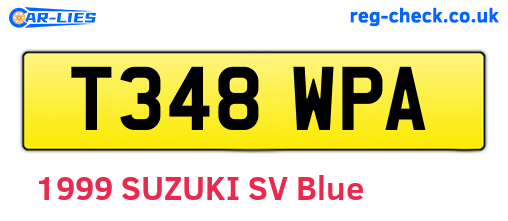T348WPA are the vehicle registration plates.