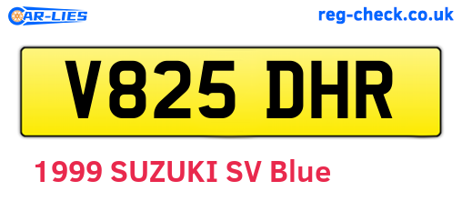 V825DHR are the vehicle registration plates.