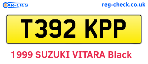T392KPP are the vehicle registration plates.