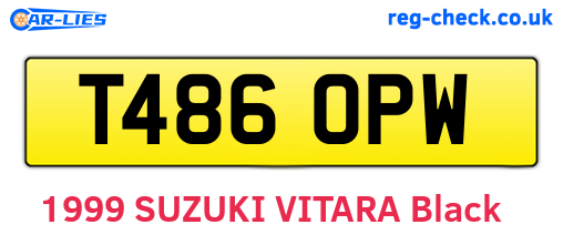 T486OPW are the vehicle registration plates.