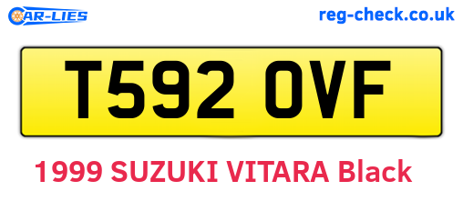 T592OVF are the vehicle registration plates.
