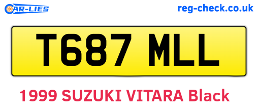 T687MLL are the vehicle registration plates.