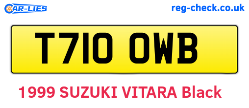 T710OWB are the vehicle registration plates.