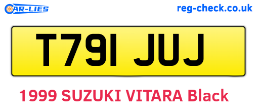 T791JUJ are the vehicle registration plates.