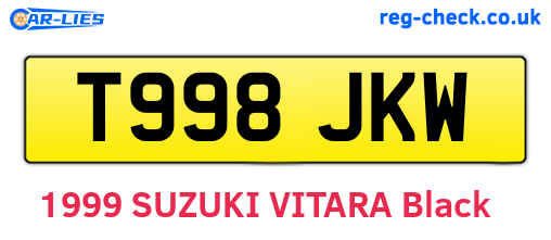 T998JKW are the vehicle registration plates.