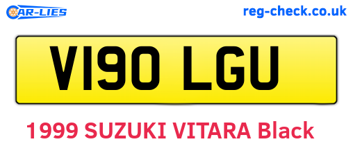 V190LGU are the vehicle registration plates.