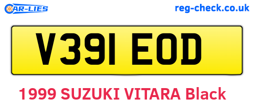 V391EOD are the vehicle registration plates.