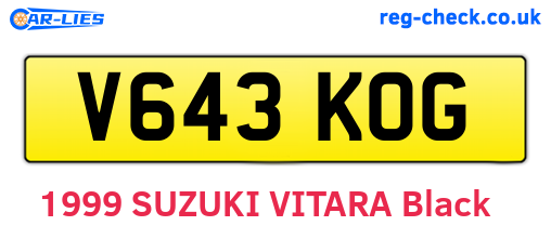 V643KOG are the vehicle registration plates.