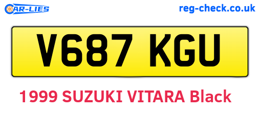 V687KGU are the vehicle registration plates.