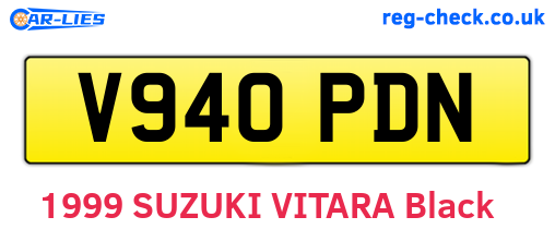 V940PDN are the vehicle registration plates.