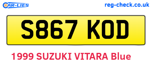 S867KOD are the vehicle registration plates.