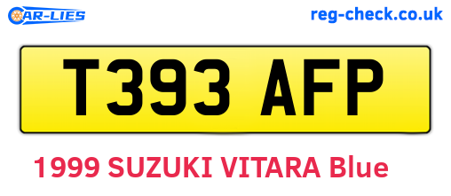 T393AFP are the vehicle registration plates.