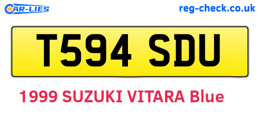 T594SDU are the vehicle registration plates.