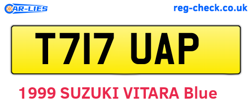 T717UAP are the vehicle registration plates.