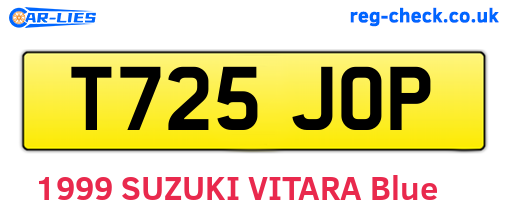 T725JOP are the vehicle registration plates.