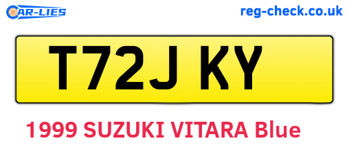 T72JKY are the vehicle registration plates.