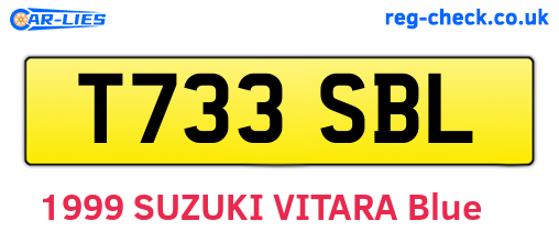 T733SBL are the vehicle registration plates.