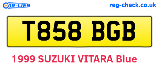 T858BGB are the vehicle registration plates.