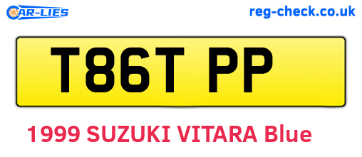 T86TPP are the vehicle registration plates.