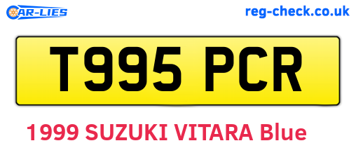 T995PCR are the vehicle registration plates.