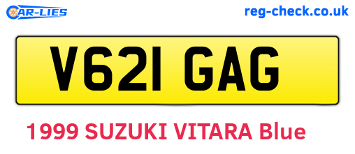 V621GAG are the vehicle registration plates.