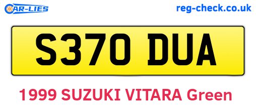 S370DUA are the vehicle registration plates.
