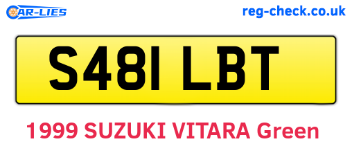 S481LBT are the vehicle registration plates.