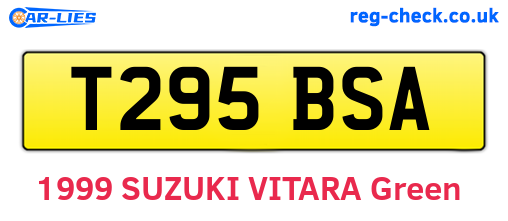 T295BSA are the vehicle registration plates.