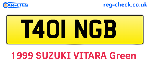 T401NGB are the vehicle registration plates.