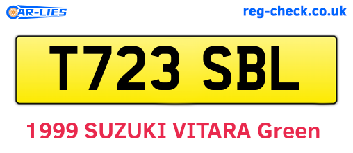 T723SBL are the vehicle registration plates.